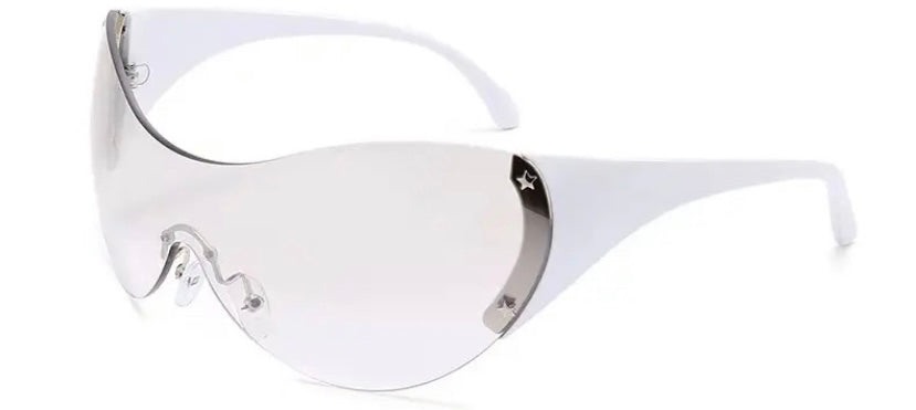 Careful Clear Tint Silver Star Detail Shades