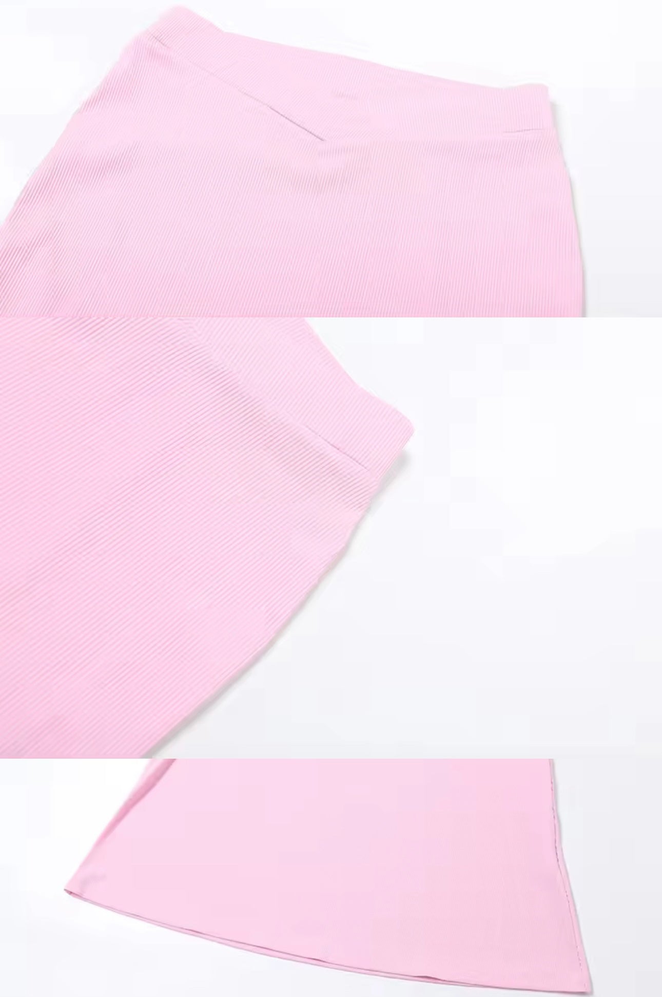 Jace Pink Two Piece Ribbed Skirt Set