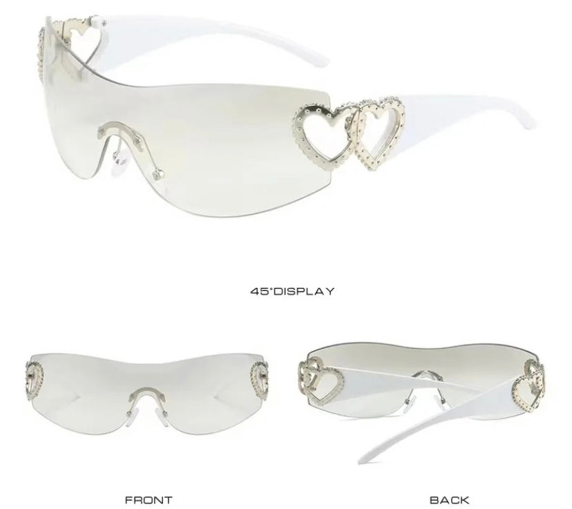 No Love Transparent Clear Tint Silver Frame Shades