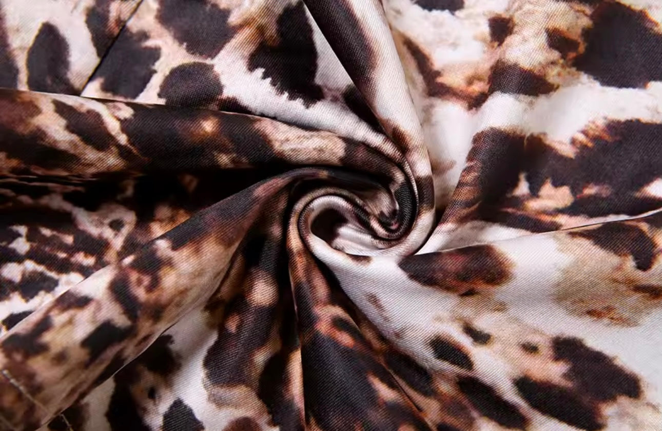 Maya Long Sleeve Jaguar Print Romper