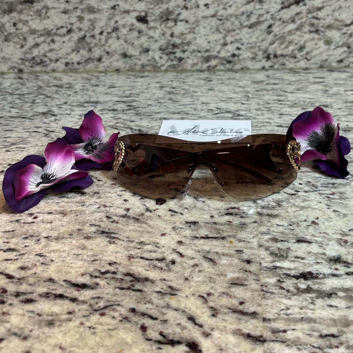 No Love Brown Tint Gold Frame Shades