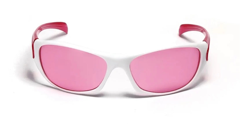 Bicken Pink Tint White Frame Shades