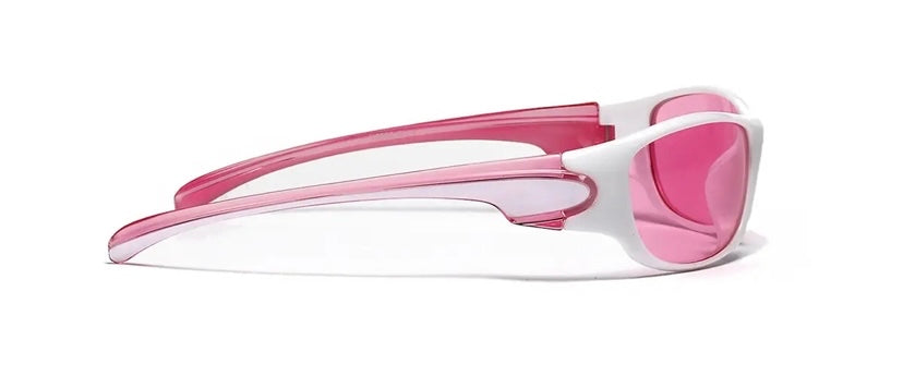 Bicken Pink Tint White Frame Shades