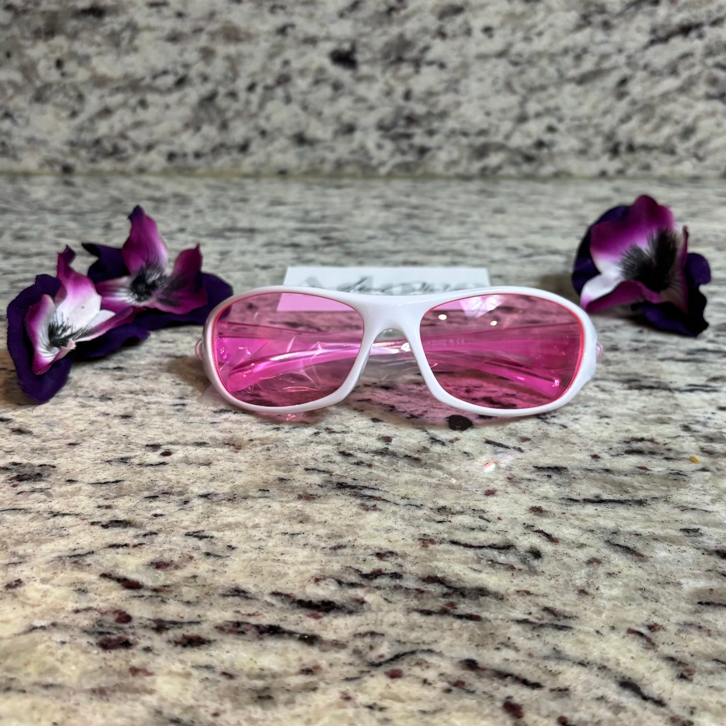 Bicken Pink Tint White Frame Shades