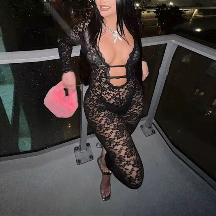 Naia Black Lace Jumpsuit