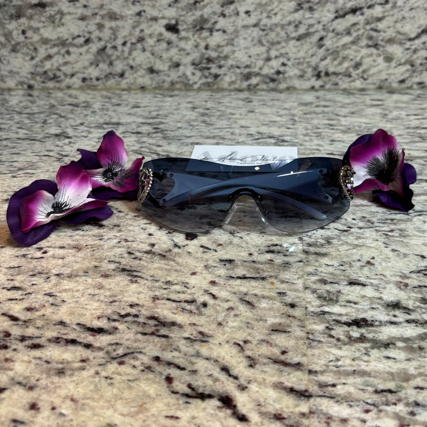 No Love Navy Blue Tint Silver Frame Shades