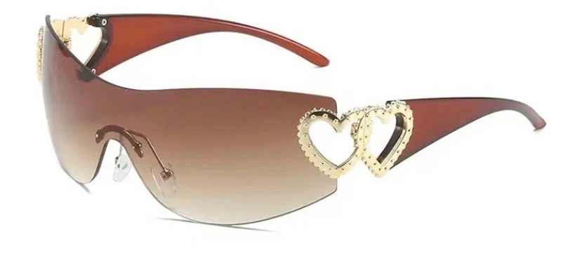 No Love Brown Tint Gold Frame Shades