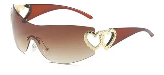 No Love Brown Tint Gold Frame Shades