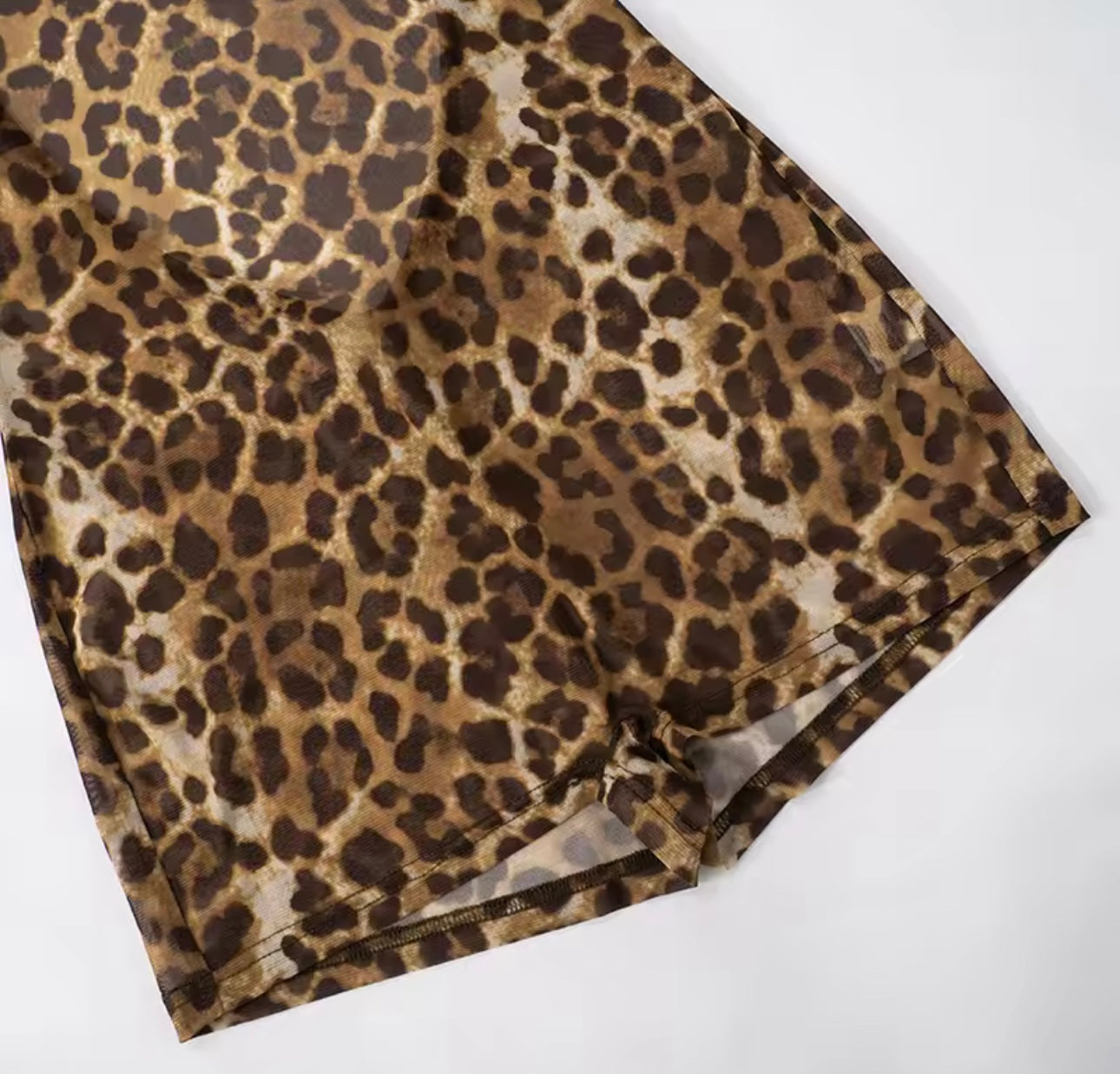 Yioa Leopard Print Backless Romper