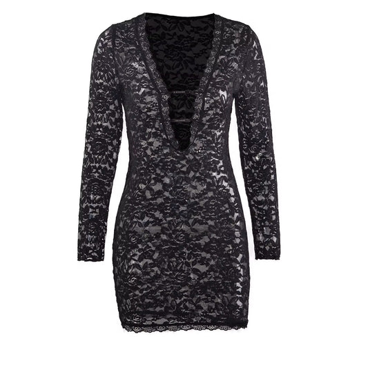 Uka Black Lace Mini Dress