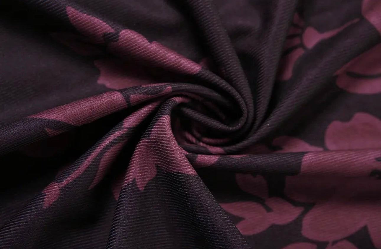 Sica Elegant Floral Purple Maxi Dress