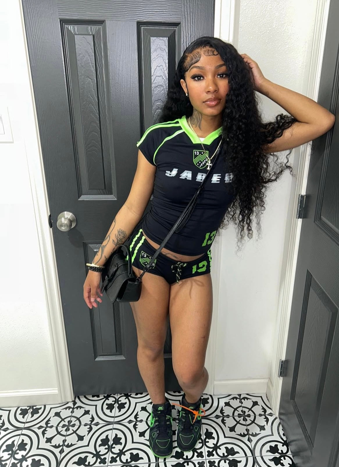 Jaded Black & Green Two Piece Set
