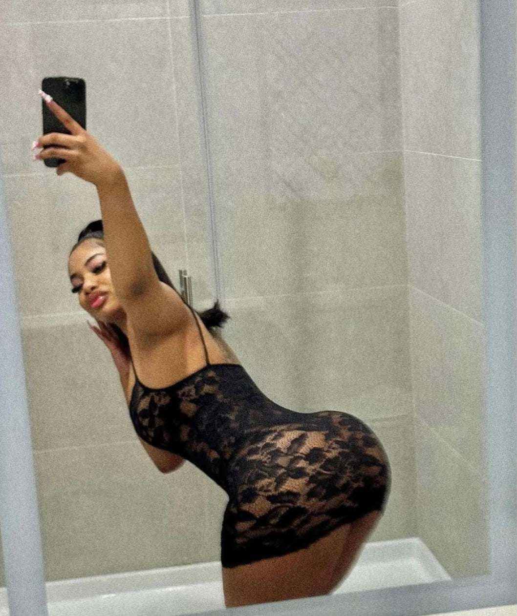 Leah Black Lace Mini Dress