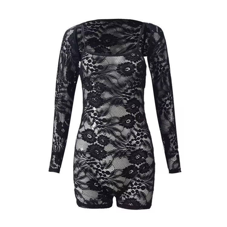 Reze Lace Two Piece Romper Set