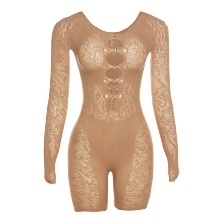 Amora Brown Poster Girl Romper