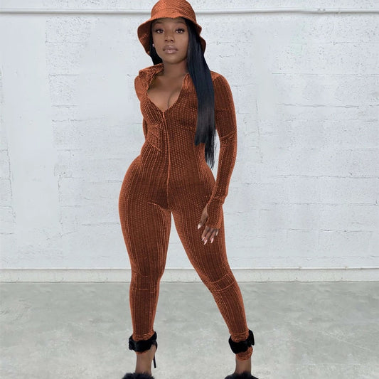 Lexx Velvet Ribbed Jumpsuit