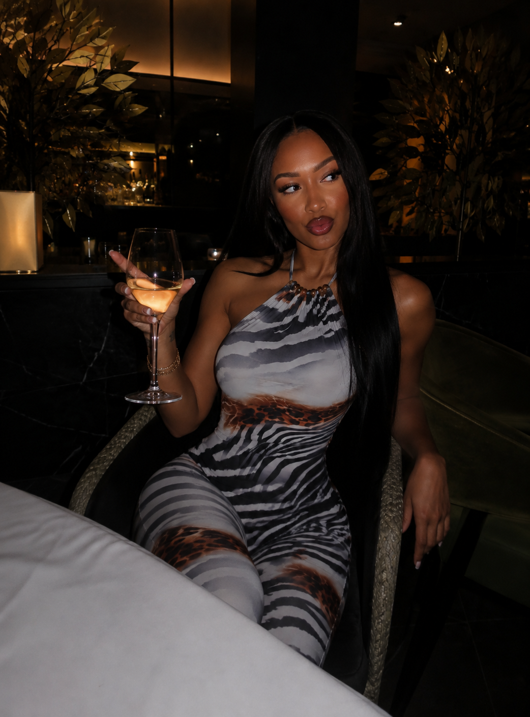 Fesi Zebra Animal Print Romper
