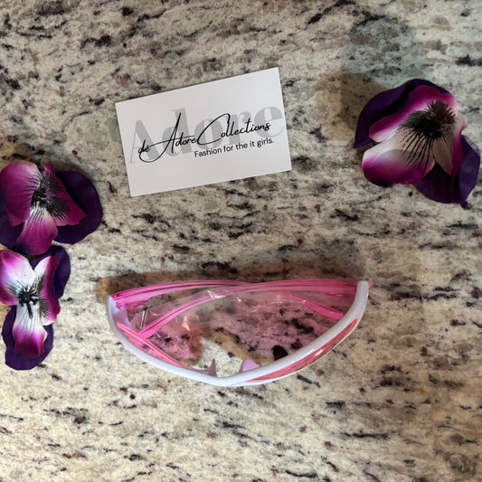 Bicken Pink Tint White Frame Shades