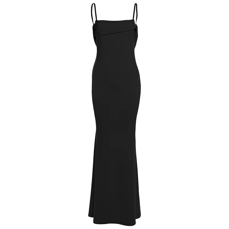 Desy Black Backless Formal Maxi Dress