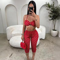 Sija Red Two Piece Polka Dot Set