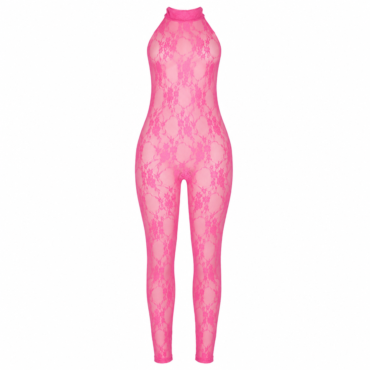 Jaei Pink Backless Lace Jumpsuit