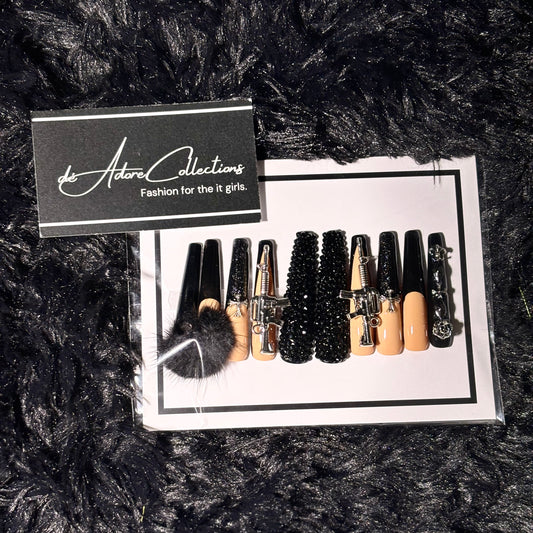Black Dia Press On Nails