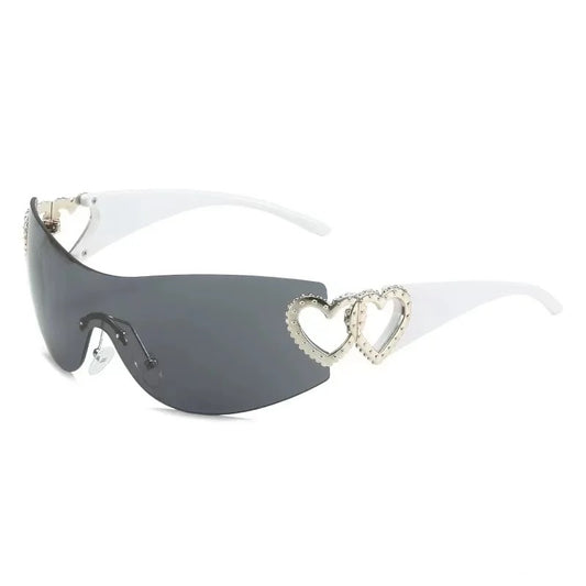 No Love Black Tint Silver White Frame Shades