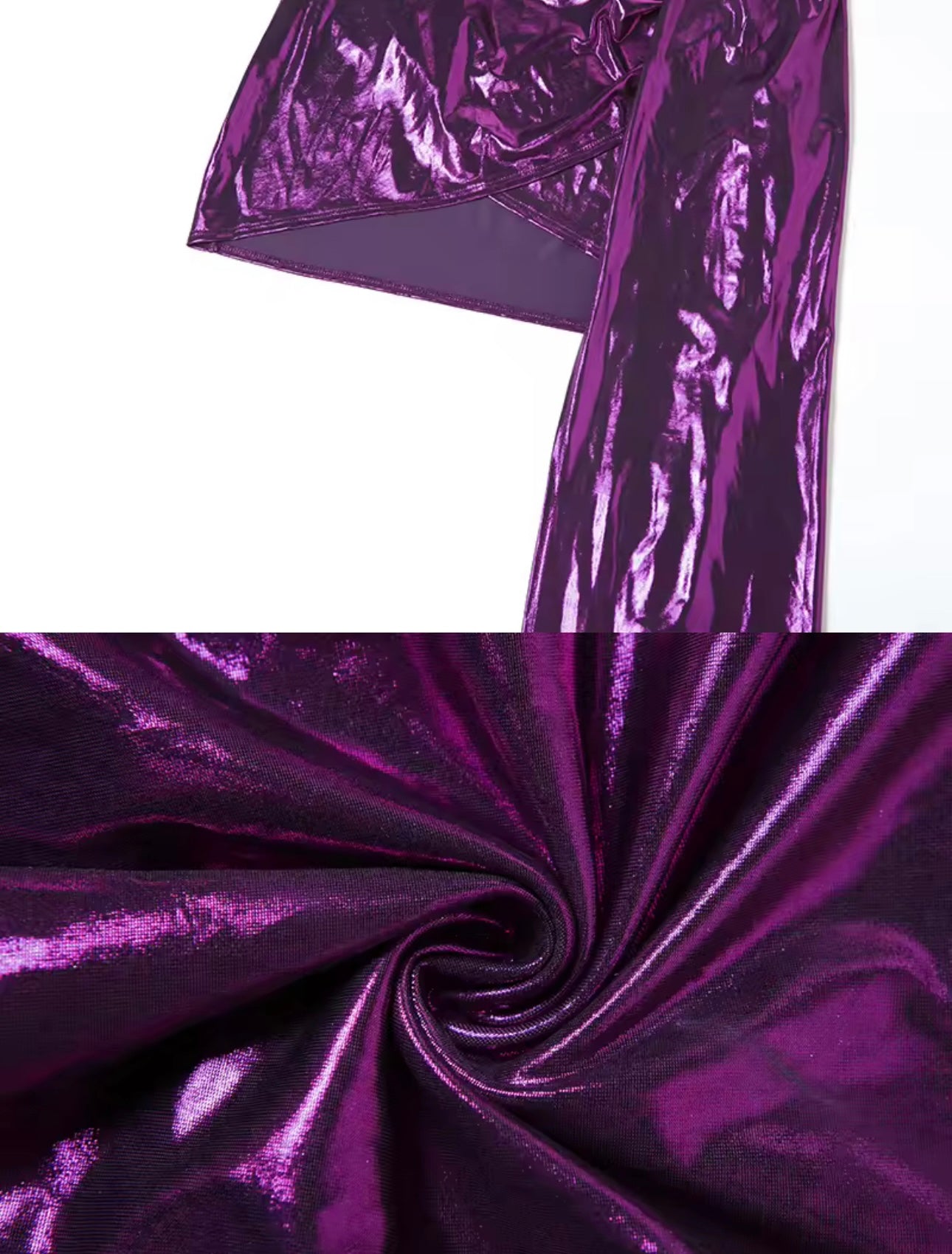 Emily Purple Shoulderless Metallic Mini Dress