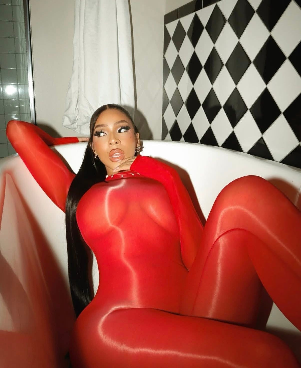 Zeus Body Red Mesh Jumpsuit