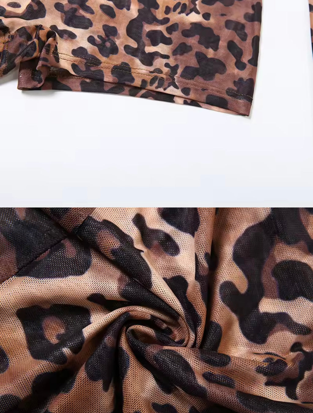 Caoi Leopard Print Backless Romper