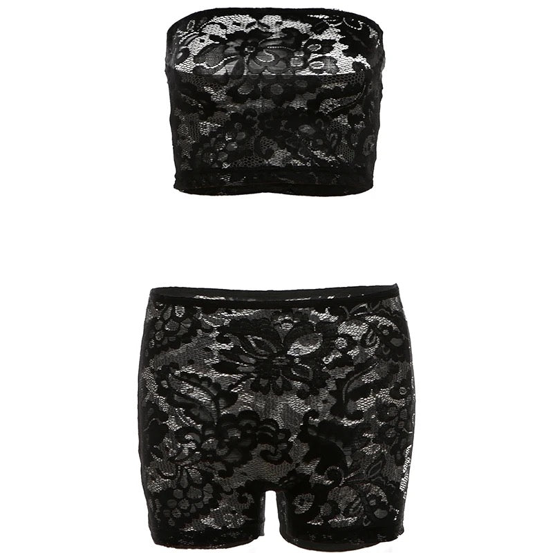 Jaia Black Lace Two Piece Set