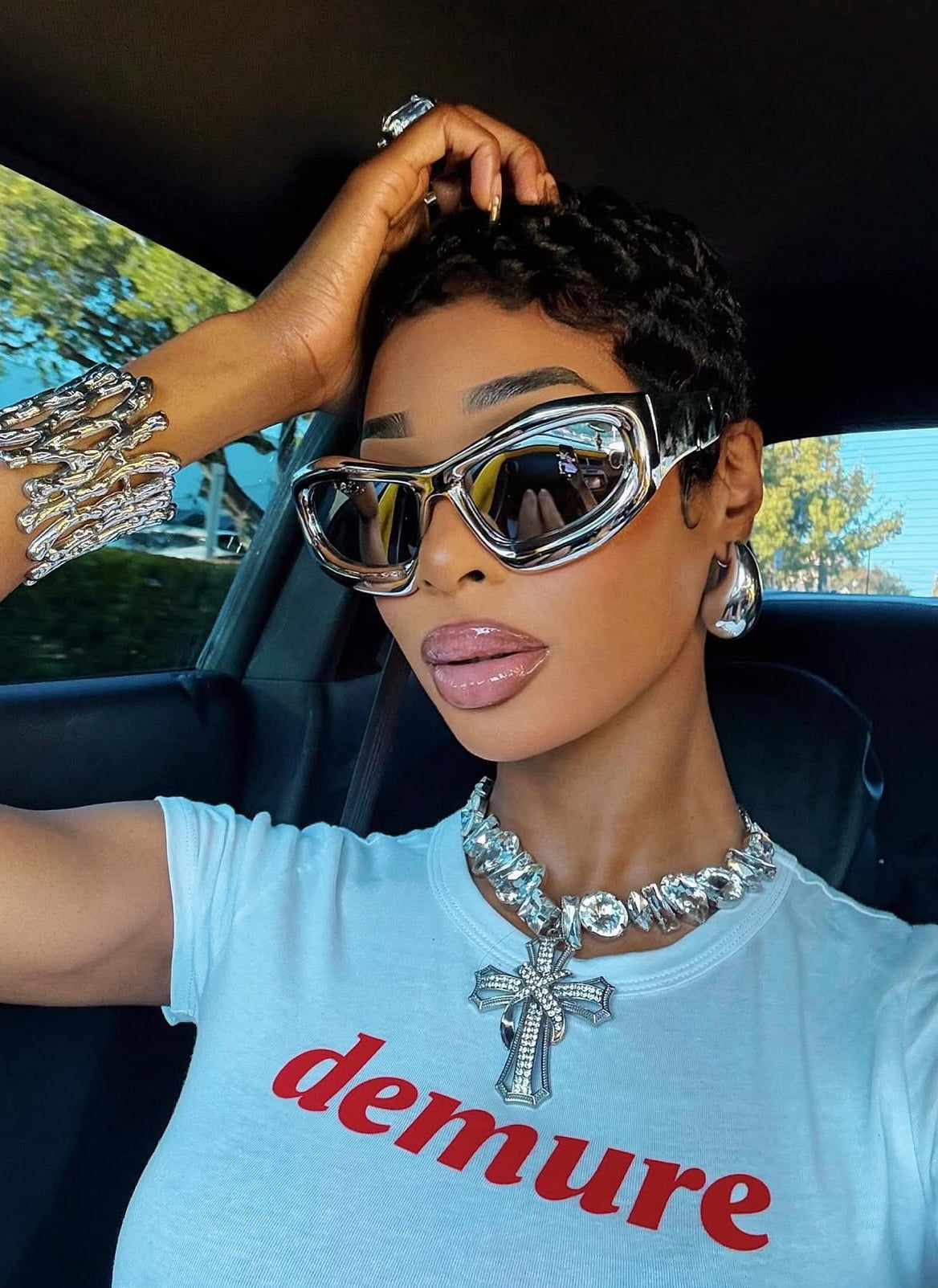 Demure White Crop Top