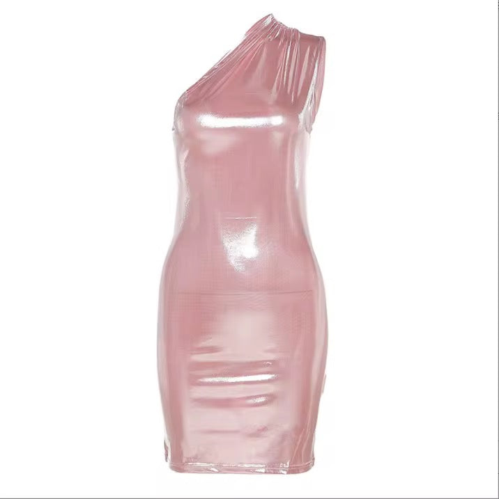 Callie Pink Metallic Mini Dress