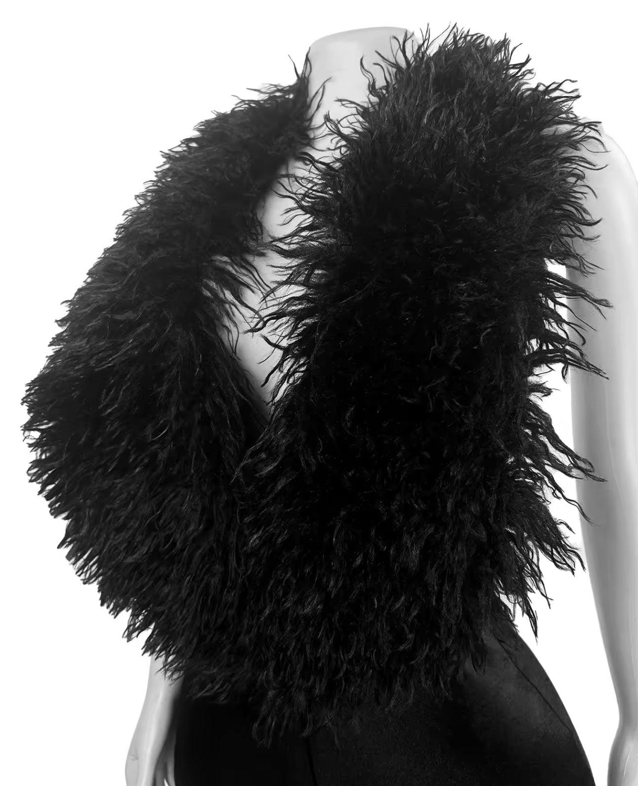 Yera Black Fur Top Romper