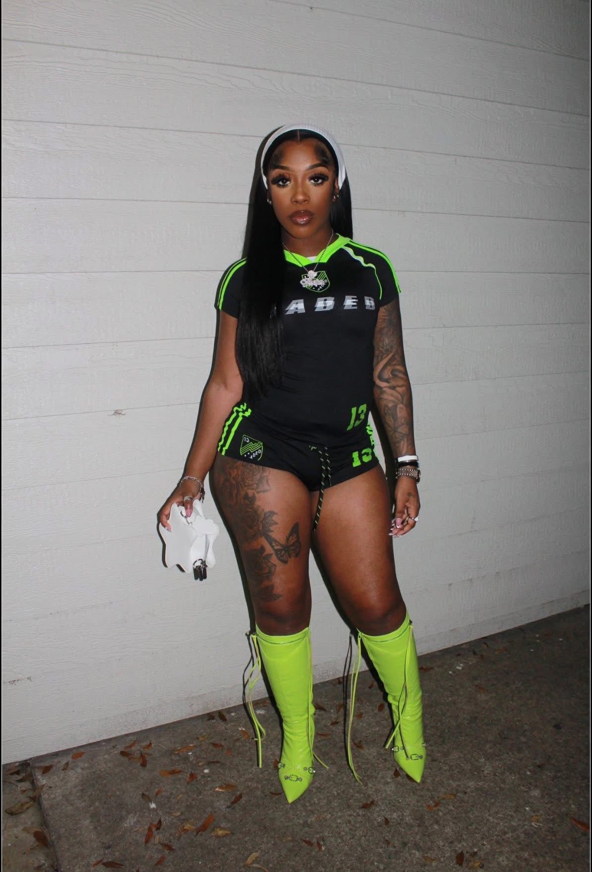 Jaded Black & Green Two Piece Set