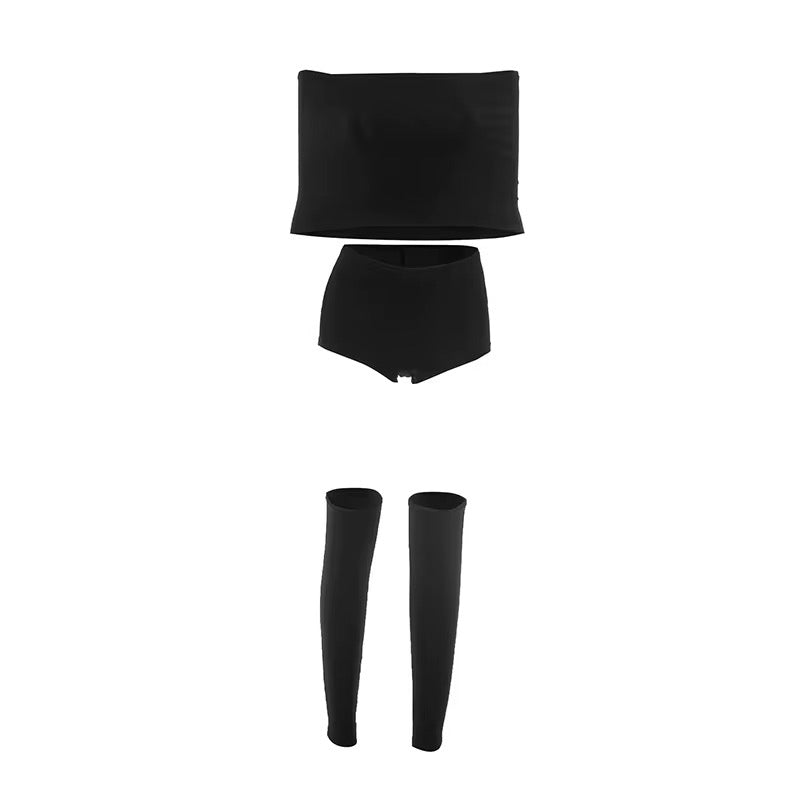 Juie Black Three Piece Short Set