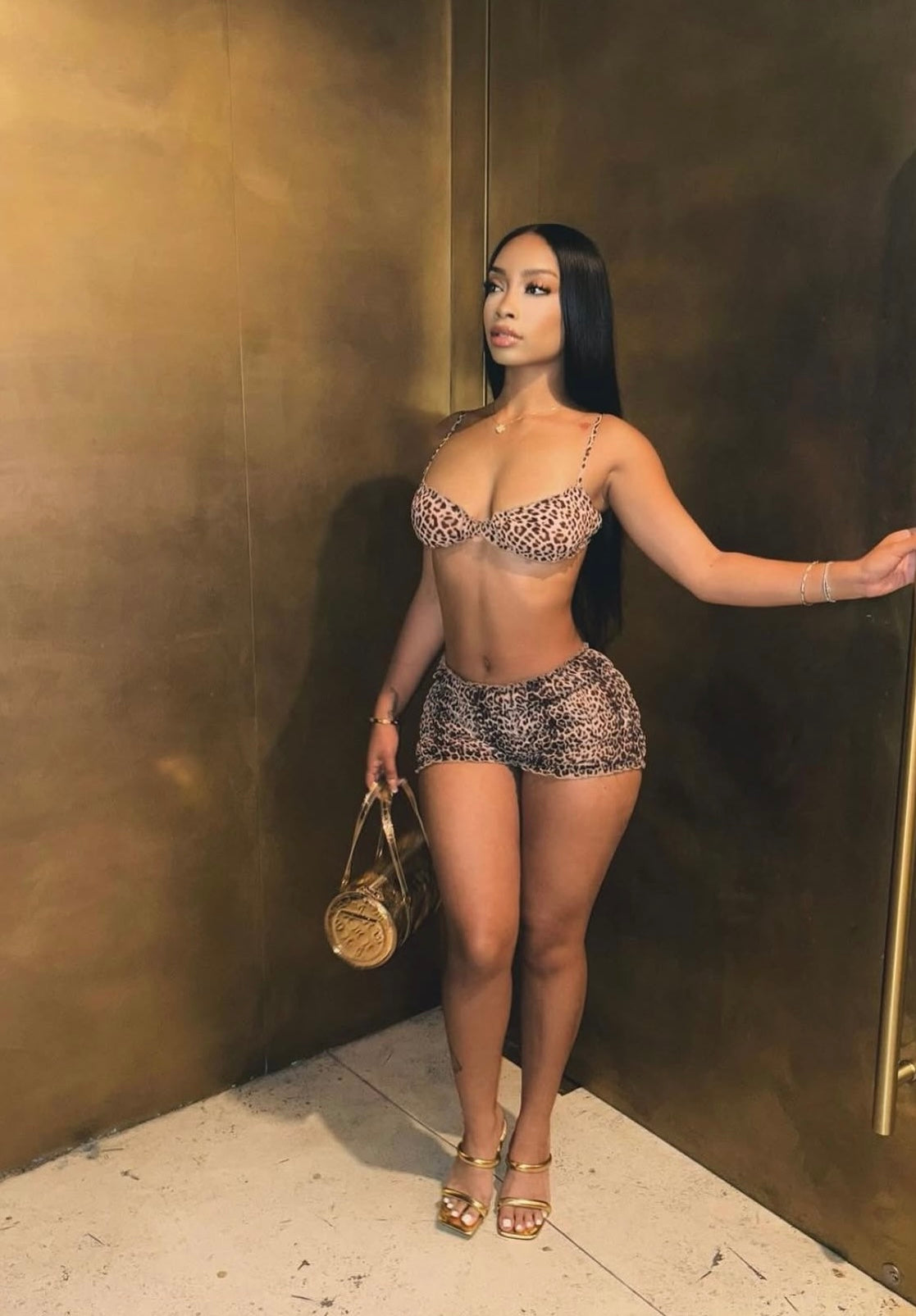 Valentina Cheetah Print Two Piece Short Set