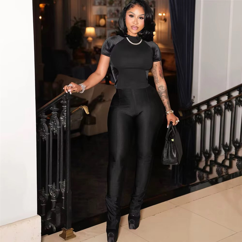 Zaji Black Causal Two Piece Set