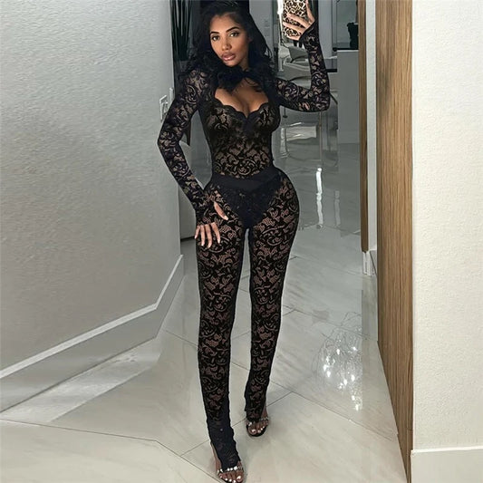 Beya Black Lace Two Piece Set