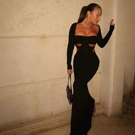 Noel Formal Black Maxi Dress