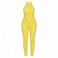 Jaei Yellow Backless Lace Jumpsuit