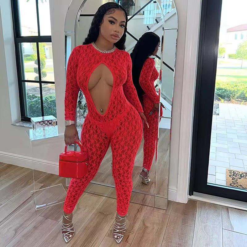 Kiahi Red Party Night Jumpsuit