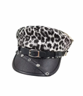 Leopard Leather Hats