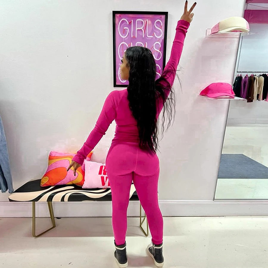 Leaira Pink Casual Chill Two Piece Set