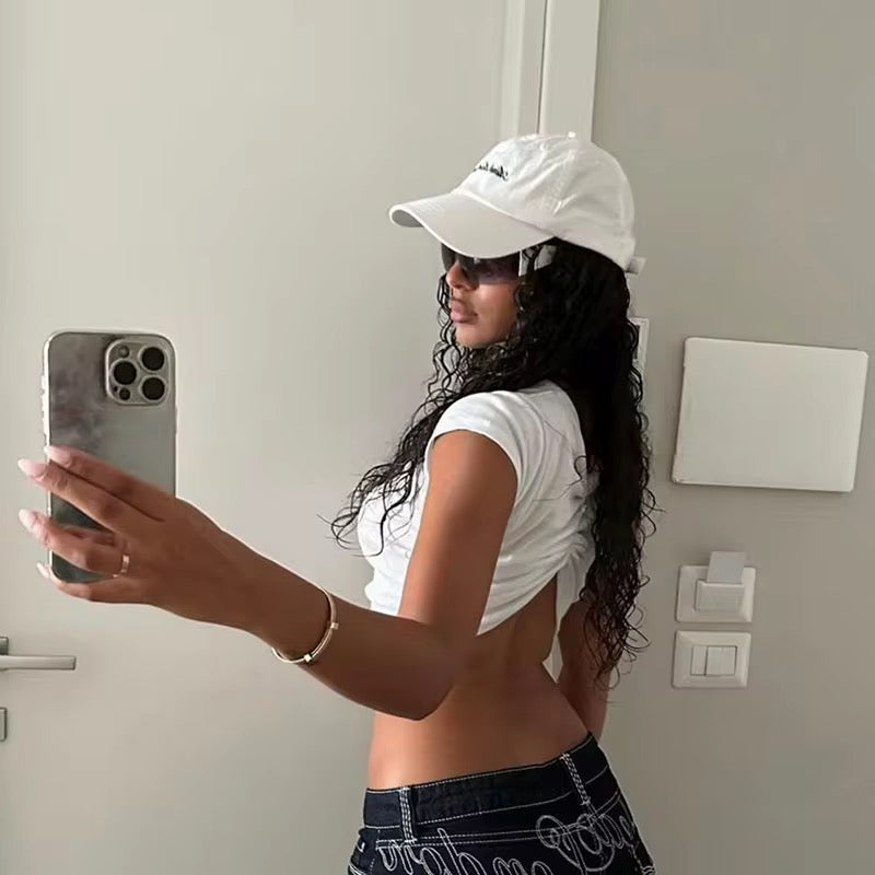 Drink Love Relax Repeat White Crop Top