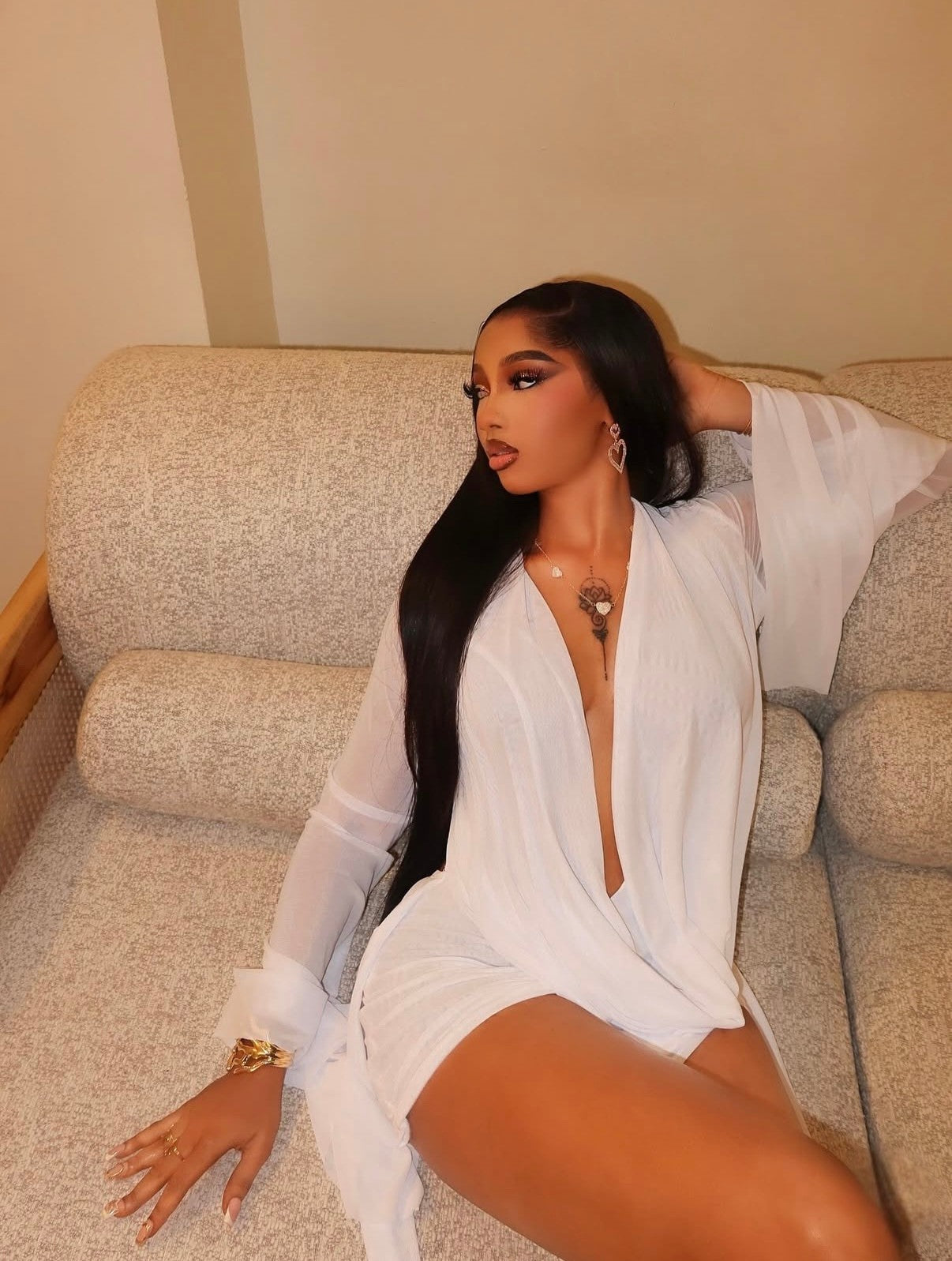 Ariel Elegant White Mini Dress