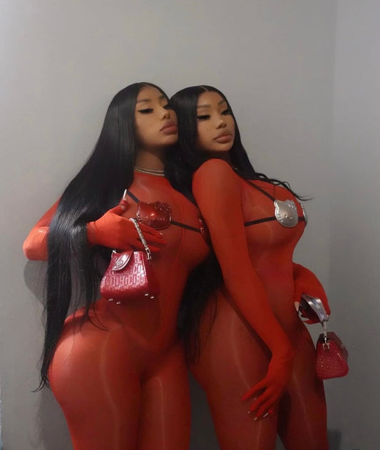 Zeus Body Red Mesh Jumpsuit