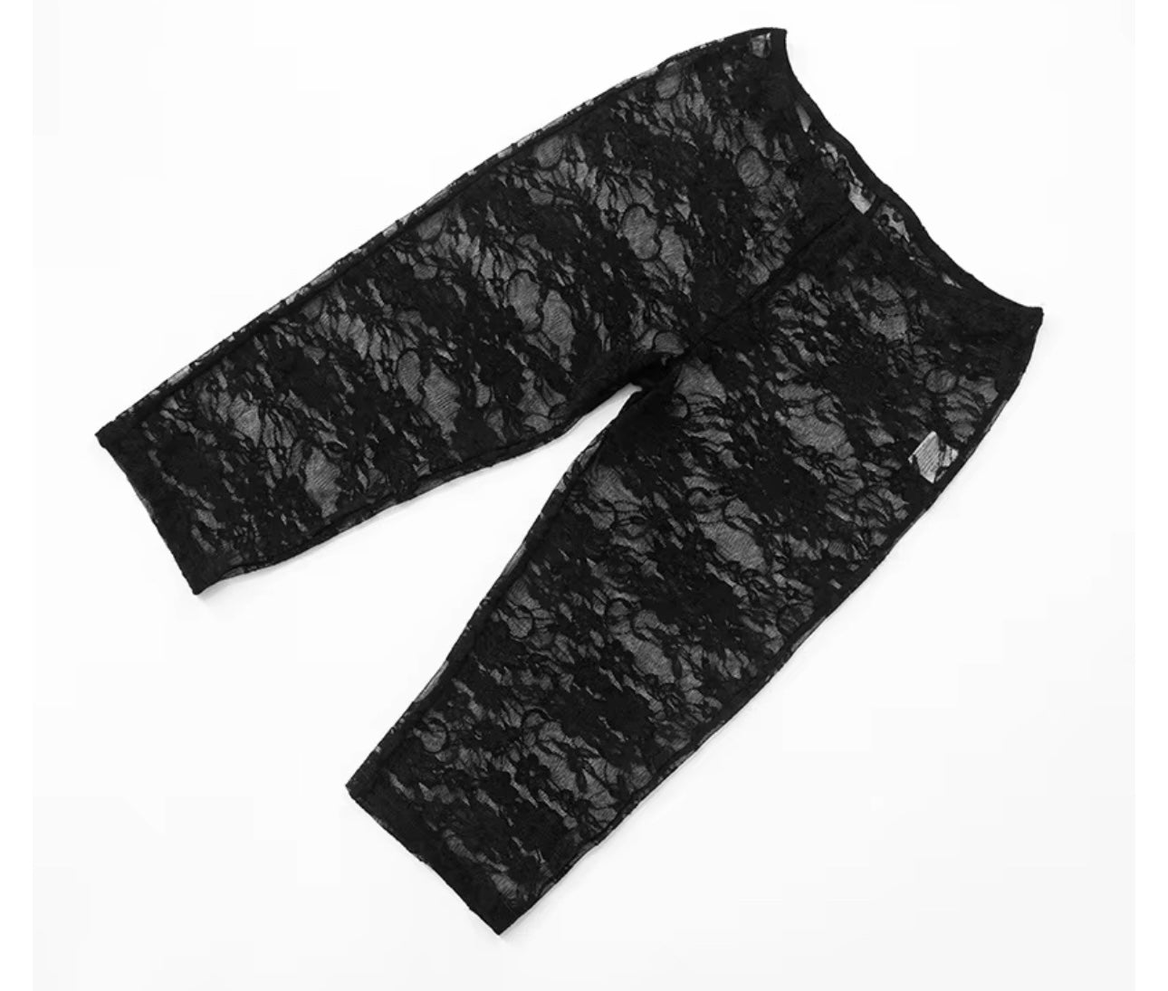 Teiz Black Lace Two Piece Capri Set