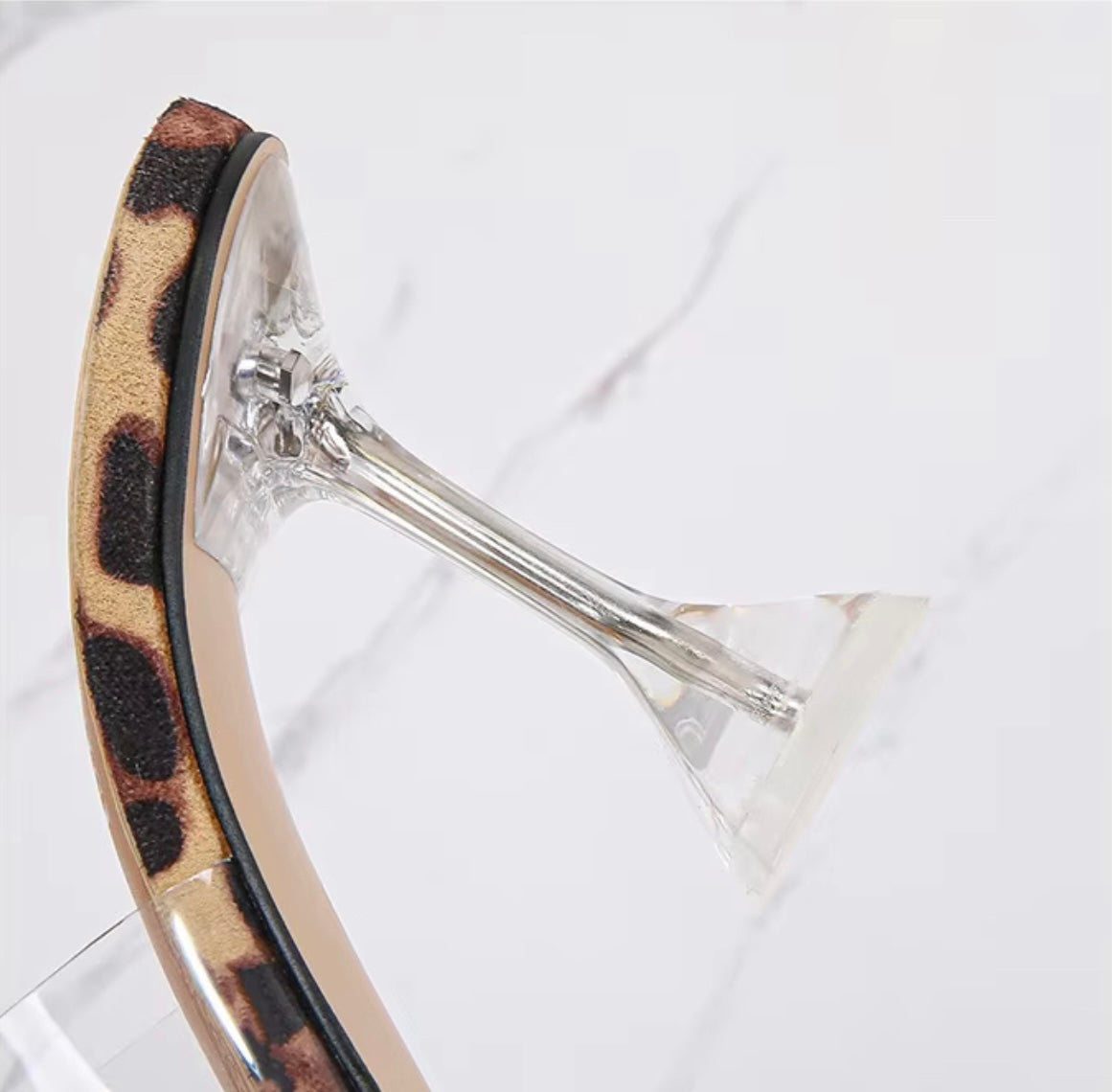 Leopard Print Clear Top Heels