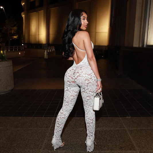 Kellz | white lace jumpsuit, lace outfit, elegant outfit, sexy outfit